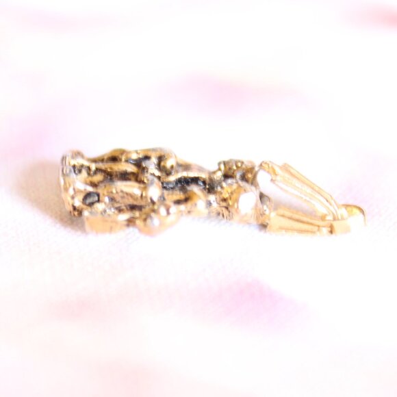 Young Adam Eve Snake Good Evil Biblical Charm Pendant Gold Tone Charm - Picture 6 of 9